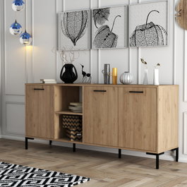 Hanah Home Aurora - 1636 Consola Industrial Bohemia Roble